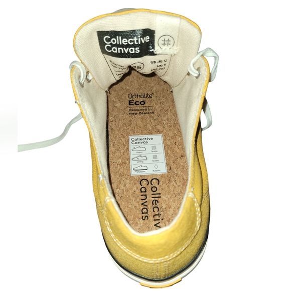 Collective Canvas Vier Shoes Mens Size 12 NWOB Yellow Canvas Sneakers - Picture 5 of 5